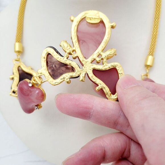 Brand New Gold Tone With Black & Red Necklace - Picture 4 of 8